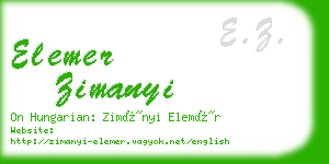 elemer zimanyi business card